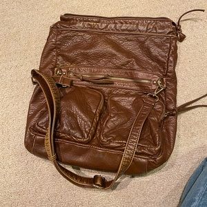 DLG Vegan Leather Brown Large Bag